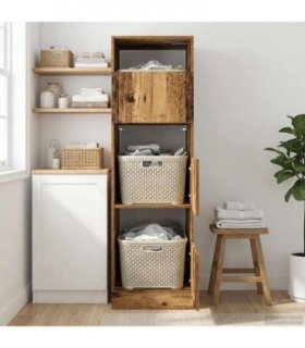 vidaXL Laundry Cabinet Old Wood 50 x 68 x 162 cm Engineered wood