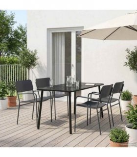 vidaXL Dining Set 5 pcs Anthracite 165 x 80 x 72 cm Steel