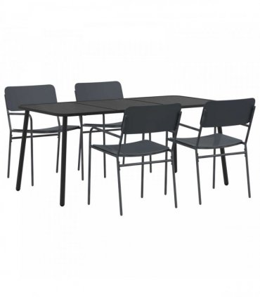 vidaXL Dining Set 5 pcs Anthracite 165 x 80 x 72 cm Steel