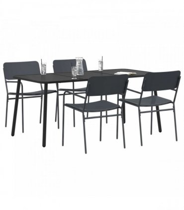 vidaXL Dining Set 5 pcs Anthracite 165 x 80 x 72 cm Steel
