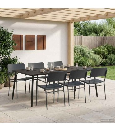 vidaXL Dining Set 7 pcs Anthracite 200 x 100 x 72 cm Steel