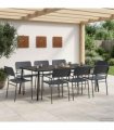 vidaXL Dining Set 9 pcs Anthracite 200 x 100 x 72 cm Steel
