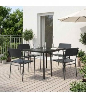 vidaXL Dining Set 5 pcs Anthracite 100 x 80 x 72 cm Steel