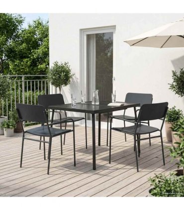 vidaXL Dining Set 5 pcs Anthracite 100 x 80 x 72 cm Steel