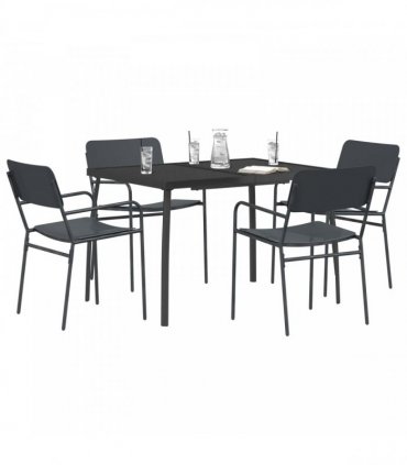 vidaXL Dining Set 5 pcs Anthracite 100 x 80 x 72 cm Steel