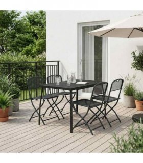 vidaXL Outdoor Furniture Set 5 pcs Anthracite Iron and Steel