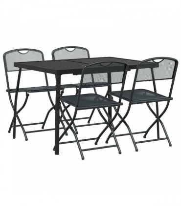 vidaXL Outdoor Furniture Set 5 pcs Anthracite Iron and Steel