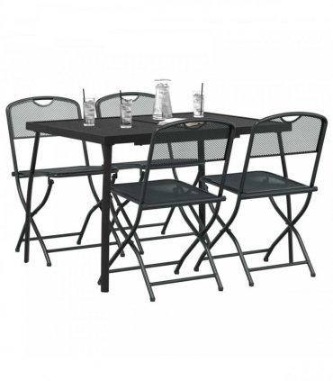 vidaXL Outdoor Furniture Set 5 pcs Anthracite Iron and Steel