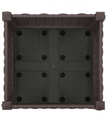 vidaXL Garden Planter with Wheels Brown 40 x 40 x 29 cm PP