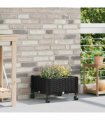 vidaXL Garden Planter with Wheels Black 40 x 40 x 29 cm PP