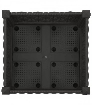 vidaXL Garden Planter with Wheels Black 40 x 40 x 29 cm PP