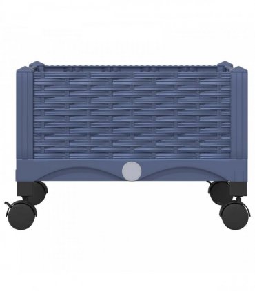 vidaXL Garden Planter with Wheels Blue Grey 40 x 40 x 29 cm PP