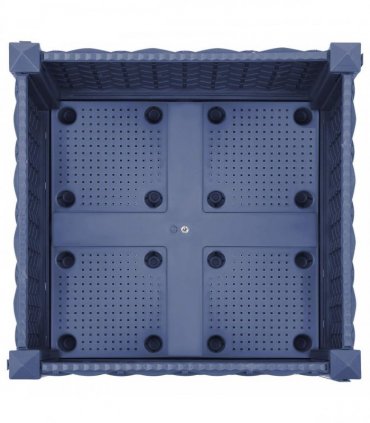 vidaXL Garden Planter with Wheels Blue Grey 40 x 40 x 29 cm PP
