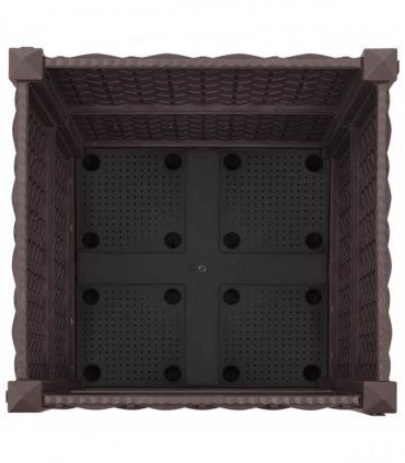 vidaXL Garden Planter with Wheels Brown 40 x 40 x 44 cm PP