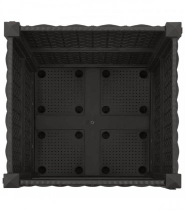 vidaXL Garden Planter with Wheels Black 40 x 40 x 44 cm PP