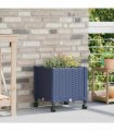 vidaXL Garden Planter with Wheels Blue Grey 40 x 40 x 44 cm PP
