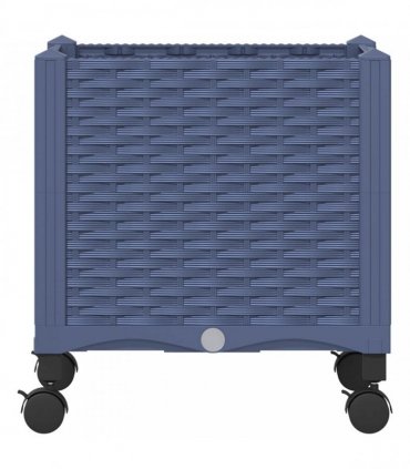 vidaXL Garden Planter with Wheels Blue Grey 40 x 40 x 44 cm PP