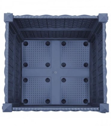 vidaXL Garden Planter with Wheels Blue Grey 40 x 40 x 44 cm PP