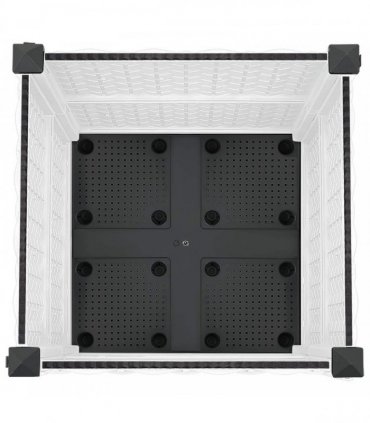 vidaXL Garden Planter with Wheels White 40 x 40 x 44 cm PP