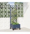 vidaXL Garden Planter with Trellis&Wheels Blue Grey 40 x 40 x 131.5 cm