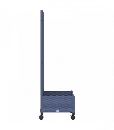 vidaXL Garden Planter with Trellis&Wheels Blue Grey 40 x 40 x 131.5 cm