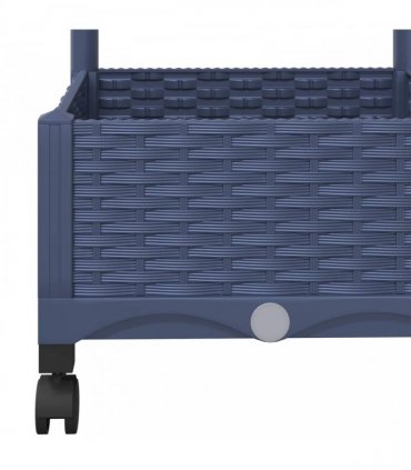 vidaXL Garden Planter with Trellis&Wheels Blue Grey 40 x 40 x 131.5 cm