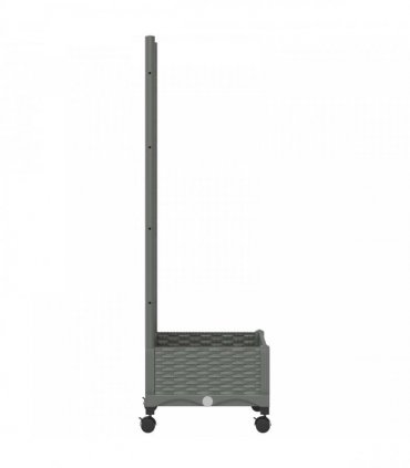 vidaXL Garden Planter with Trellis&Wheels Light Grey PP