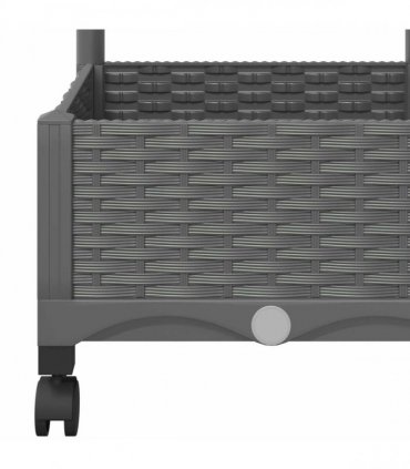 vidaXL Garden Planter with Trellis&Wheels Light Grey PP