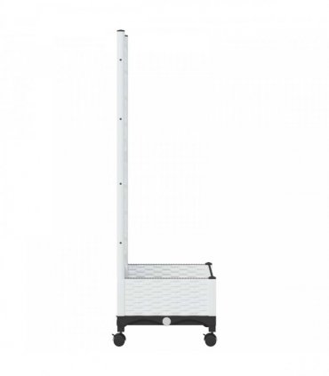 vidaXL Garden Planter with Trellis&Wheels White 40 x 40 x 131.5 cm PP