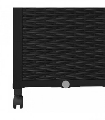 vidaXL Garden Planter with Trellis&Wheels Black 40 x 40 x 146 cm PP
