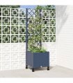 vidaXL Garden Planter with Trellis&Wheels Blue Grey 40 x 40 x 146 cm
