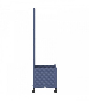 vidaXL Garden Planter with Trellis&Wheels Blue Grey 40 x 40 x 146 cm