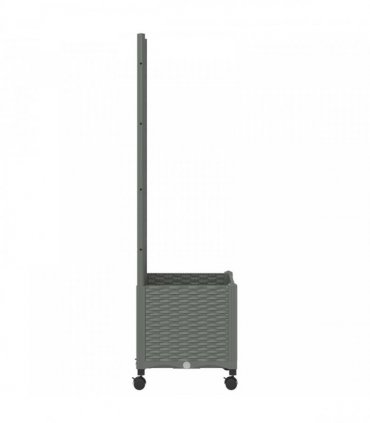 vidaXL Garden Planter with Trellis&Wheels Light Grey 40 x 40 x 146 cm