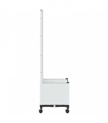 vidaXL Garden Planter with Trellis&Wheels White 40 x 40 x 146 cm PP