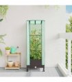 vidaXL Garden Planter with Greenhouse Cover&Wheels Brown PP