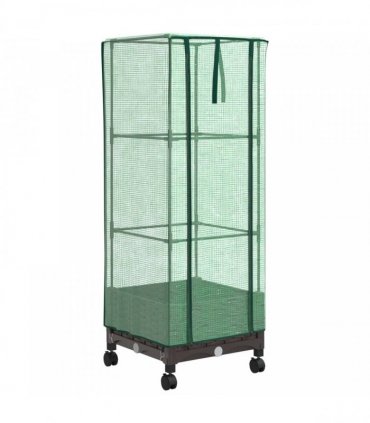 vidaXL Garden Planter with Greenhouse Cover&Wheels Brown PP