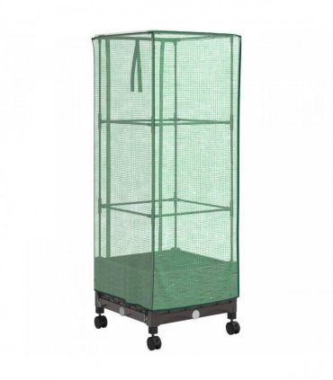 vidaXL Garden Planter with Greenhouse Cover&Wheels Brown PP