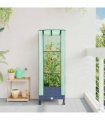 vidaXL Garden Planter with Greenhouse Cover&Wheels Blue Grey PP