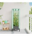 vidaXL Garden Planter with Greenhouse Cover&Wheels Light Grey PP