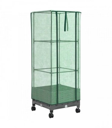 vidaXL Garden Planter with Greenhouse Cover&Wheels Light Grey PP