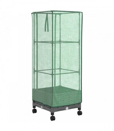 vidaXL Garden Planter with Greenhouse Cover&Wheels Light Grey PP