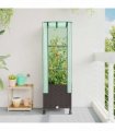 vidaXL Garden Planter with Greenhouse Cover&Wheels Brown PP