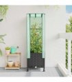 vidaXL Garden Planter with Greenhouse Cover&Wheels Black PP