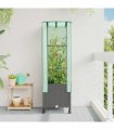 vidaXL Garden Planter with Greenhouse Cover&Wheels Light Grey PP