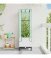 vidaXL Garden Planter with Greenhouse Cover&Wheels White PP
