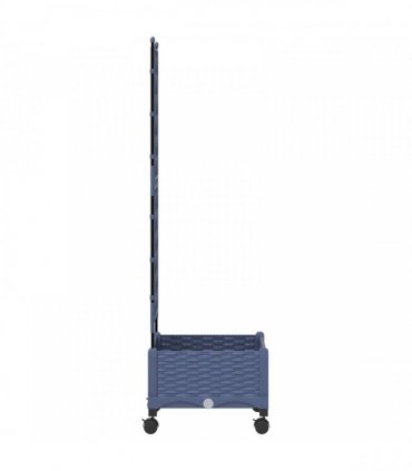 vidaXL Garden Planter with Trellis&Wheels Grey 40 x 40 x 131.5 cm PP