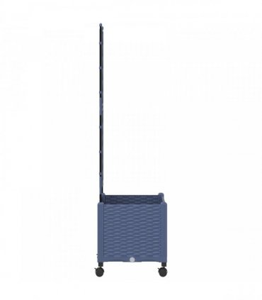 vidaXL Garden Planter with Trellis&Wheels Grey 40 x 40 x 149 cm PP