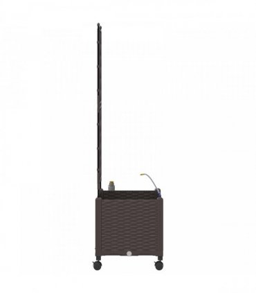 vidaXL Garden Planter with Irrigation&Wheels Brown 40 x 40 x 148 cm PP