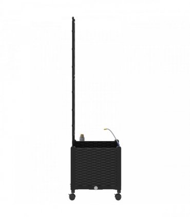vidaXL Garden Planter with Irrigation&Wheels Black 40 x 40 x 148 cm PP