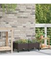 vidaXL Garden Planter with Wheels Brown 80 x 40 x 29 cm PP